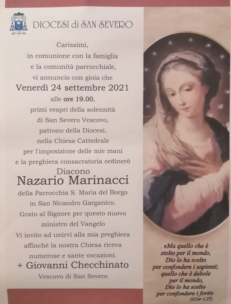 Ordinazione Diaconale di Nazario Francesco Marinacci