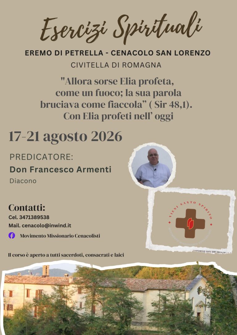 Esercizi spirituali e giornate di spiritualità presso l’Eremo di Petrella. Le proposte per l’estate 2026 